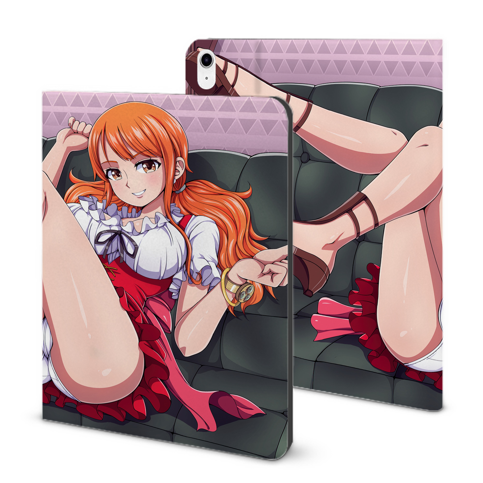 （画像用） ワンピース ONE PIECE IPad ケース ブック型 PUレザー TPU 耐衝撃 軽量 薄型 ペン収納なし 全面保護 IPad 各モデル対応